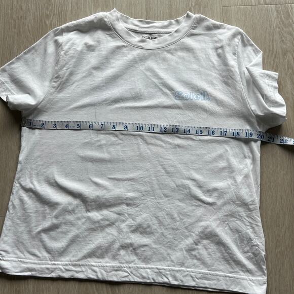 J Crew Flawed Soleil Graphic Vintage Jersey Tee Small FLAW Read - Picture 5 of 16